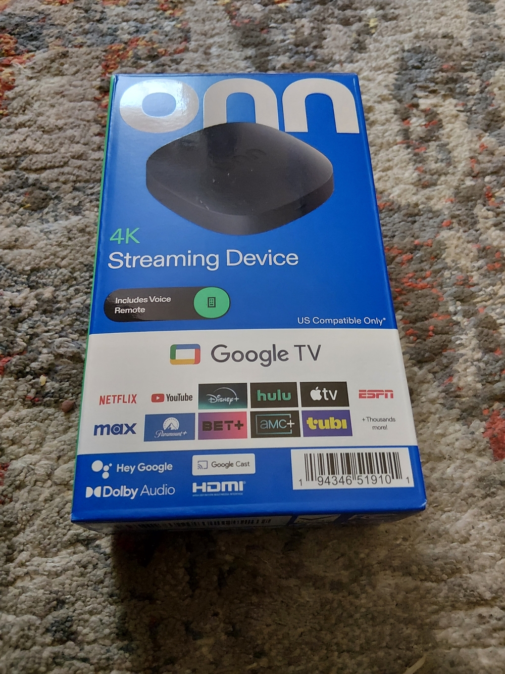 Onn 4K Google TV  Streaming Device with Voice Remote